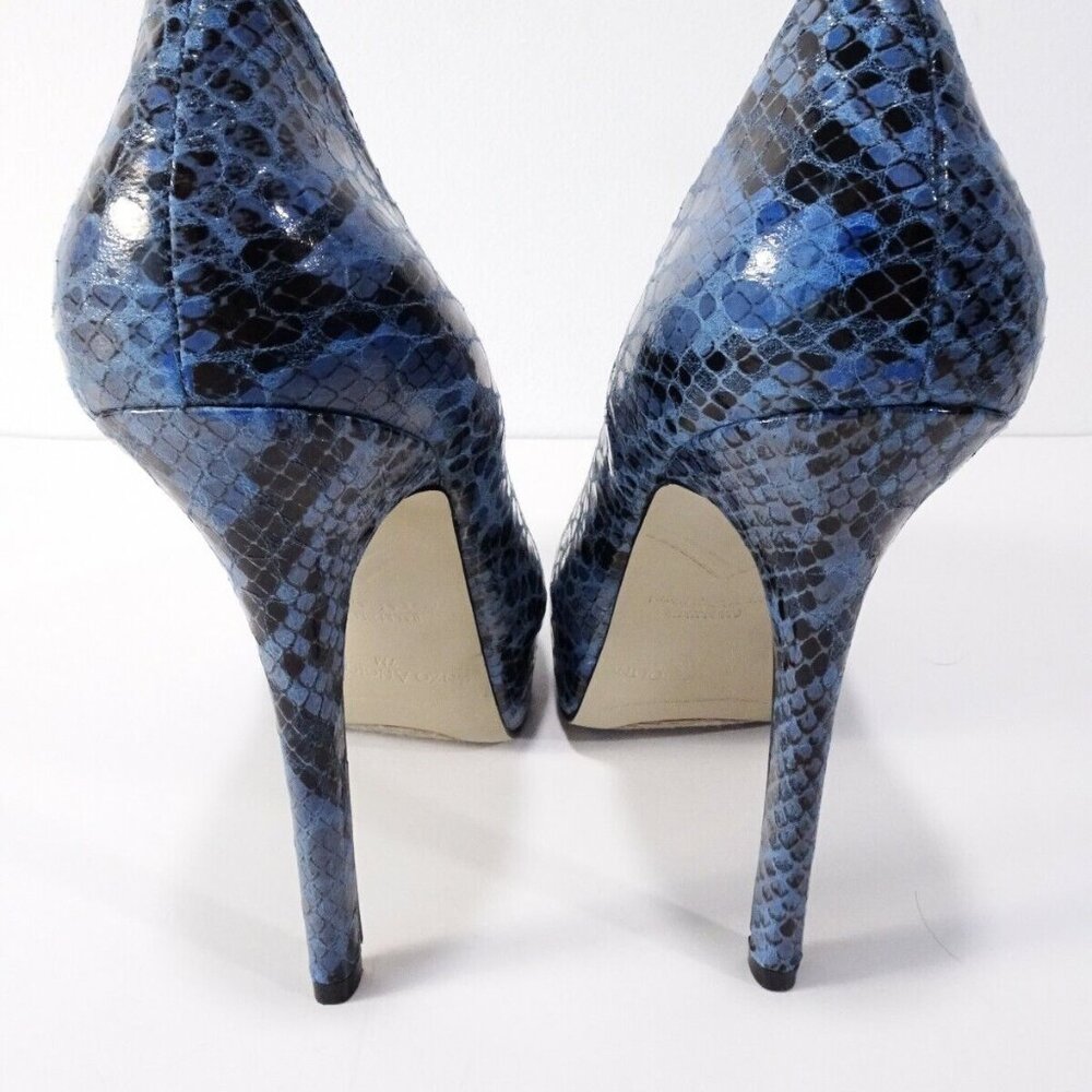 🚨Enzo Angiolini Blue Snakeskin Platform Heel Shoes EATANEN  Sz 6.5 M - Picture 5 of 13
